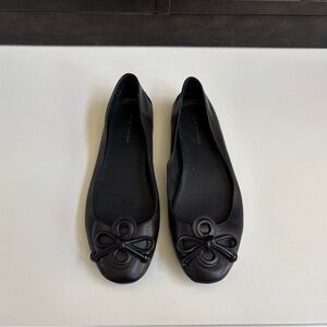 Elie Tahari Leather Ballet Bow Flats Size 10